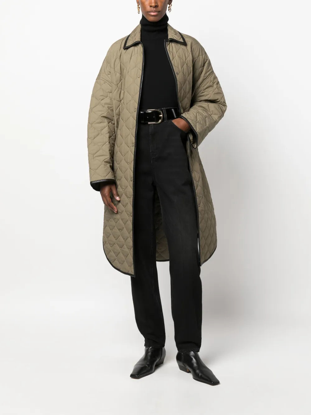 Faded-Effect Tapered-Leg Jeans