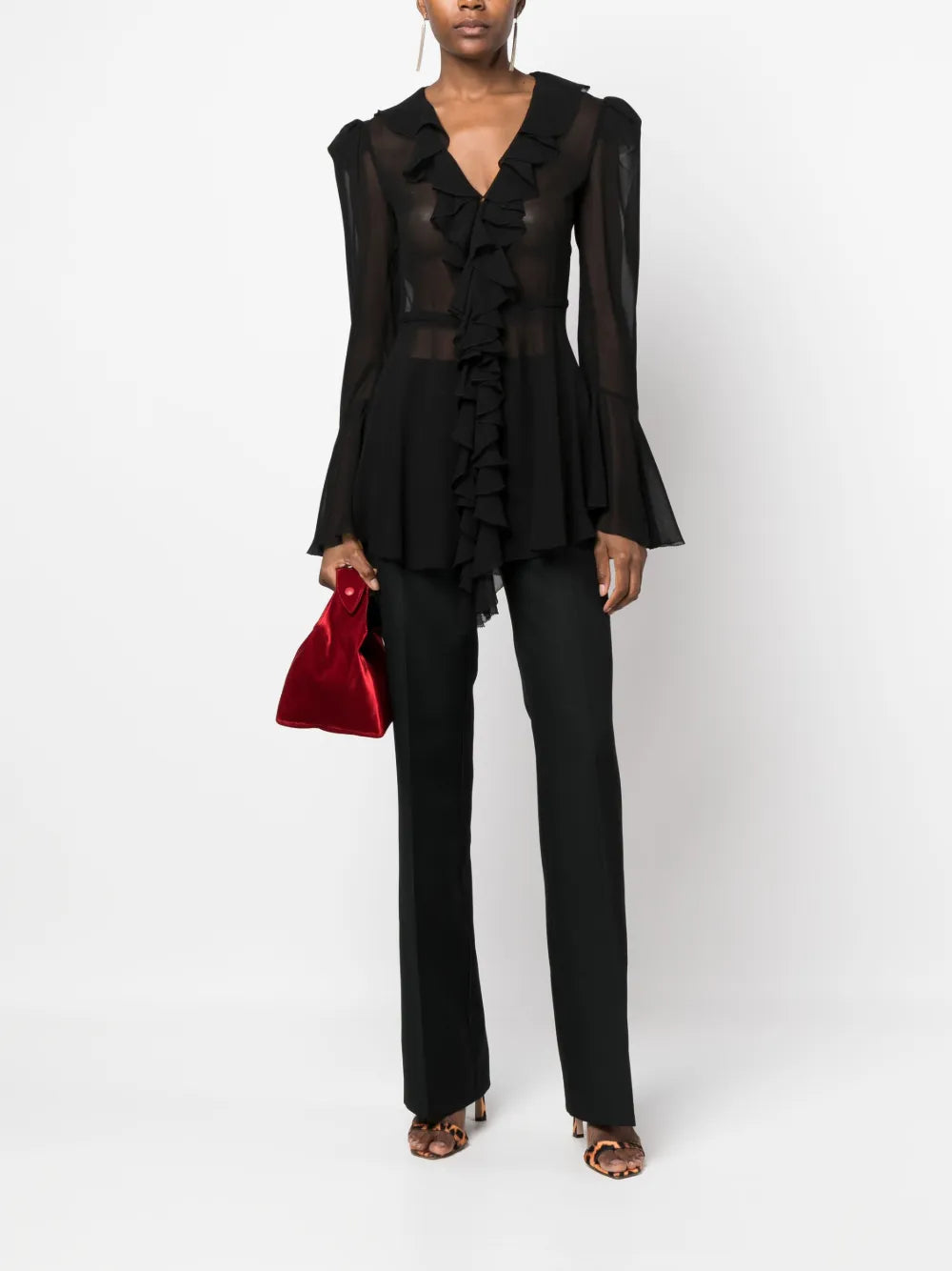 Pressed-Crease Straight-Leg Trousers