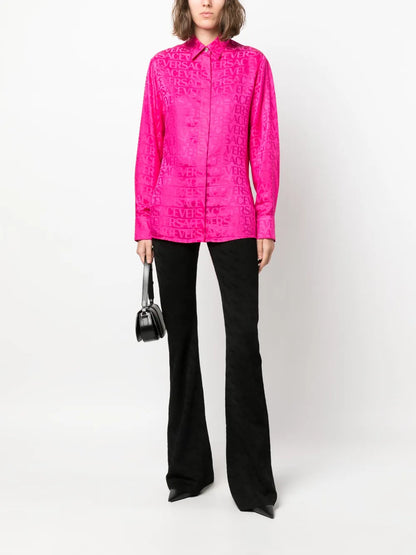 Greca-Knit Flared Trousers
