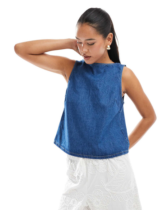 Denim Shift Tank Top