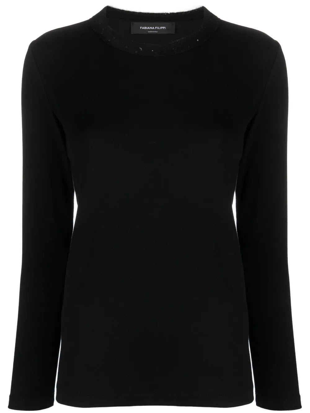 Sequin-Embellished Collar Jumper