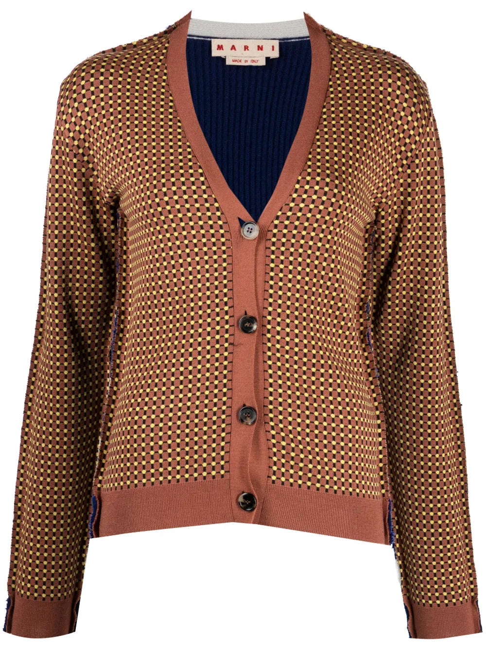 Graphic-Print V-Neck Cardigan