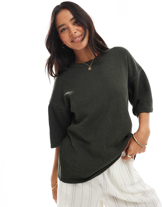 Knitted Slub Relaxed T-Shirt