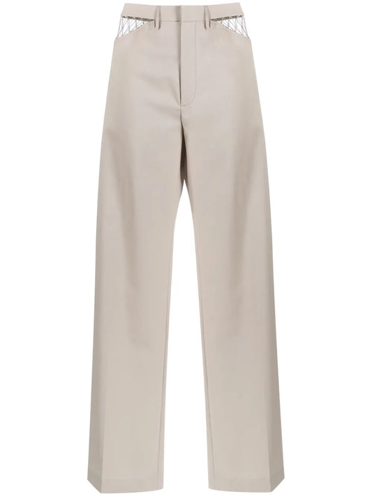 Cut-Out Wool Trousers