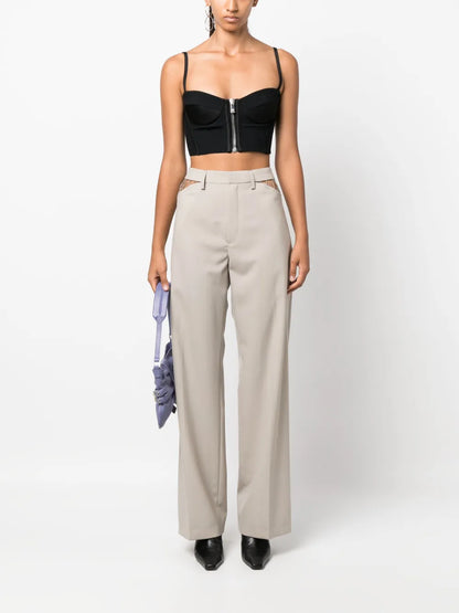 Cut-Out Wool Trousers