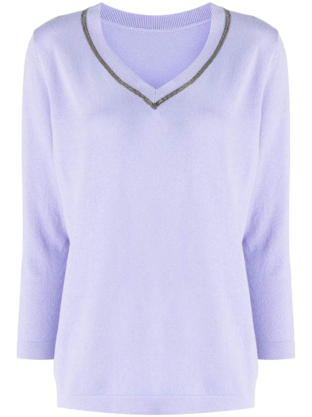 Embellished V-Neck Knit Top