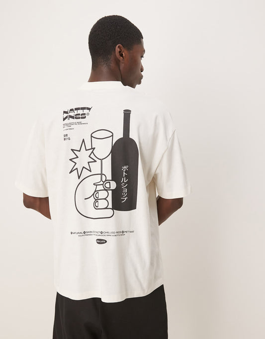 Boxy Oversized T-Shirt With Drinks Graphic