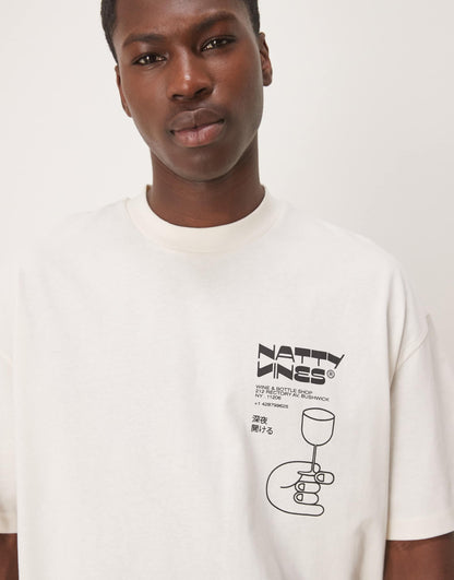 Boxy Oversized T-Shirt With Drinks Graphic