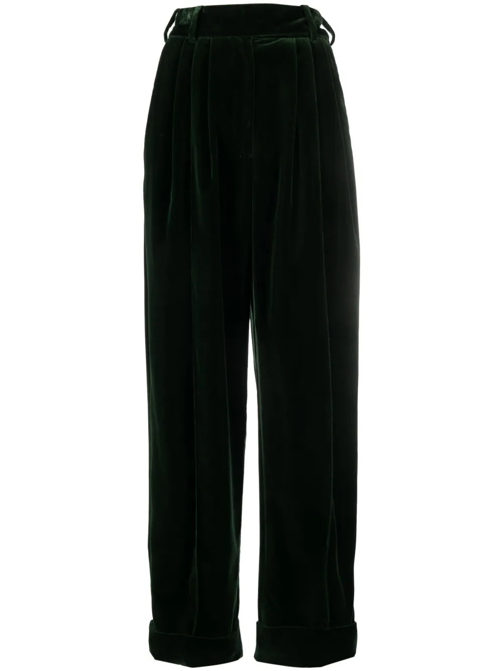 High-Waisted Velvet Trousers