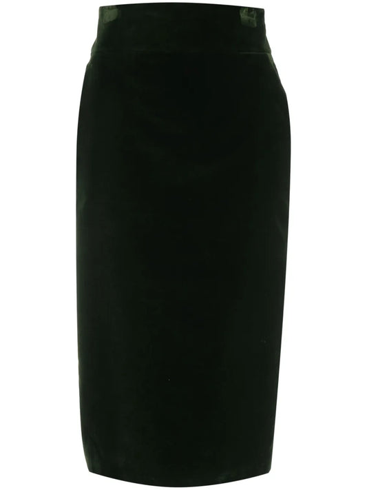 Cotton Velvet Midi Skirt
