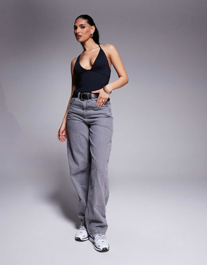 Polyamide Plunge Halter Top