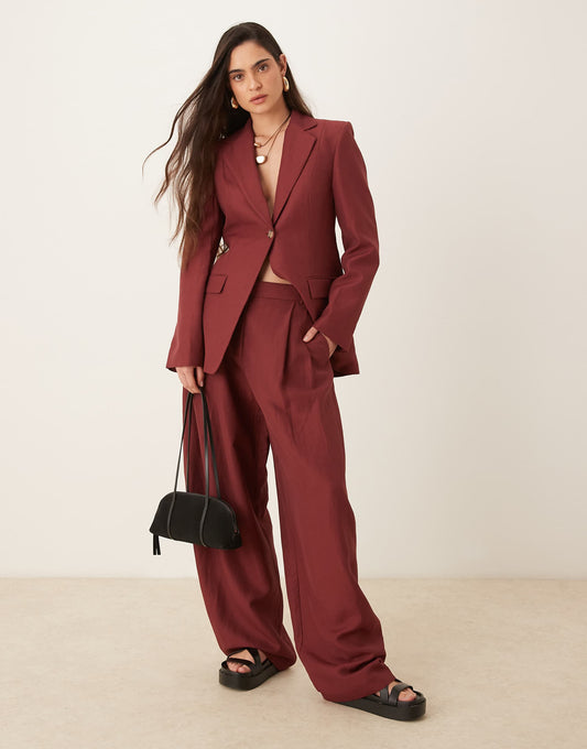 Capsule Linen Mix Wide Leg Trouser Co-Ord