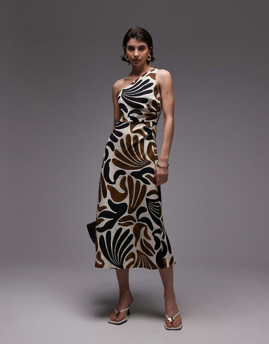 One Shoulder Midaxi Dress
