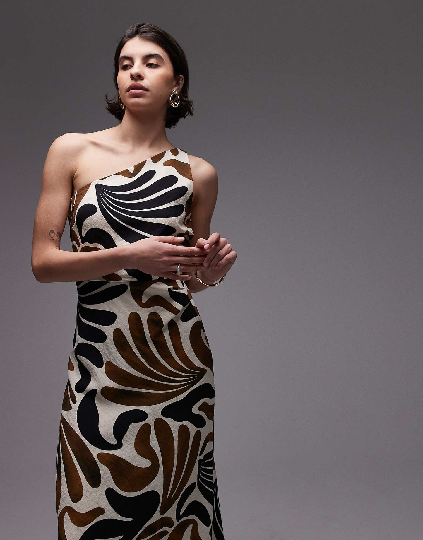 One Shoulder Midaxi Dress