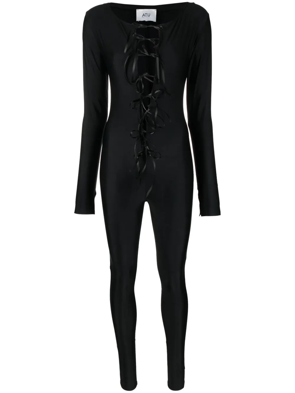 Lace-Up Satin Catsuit