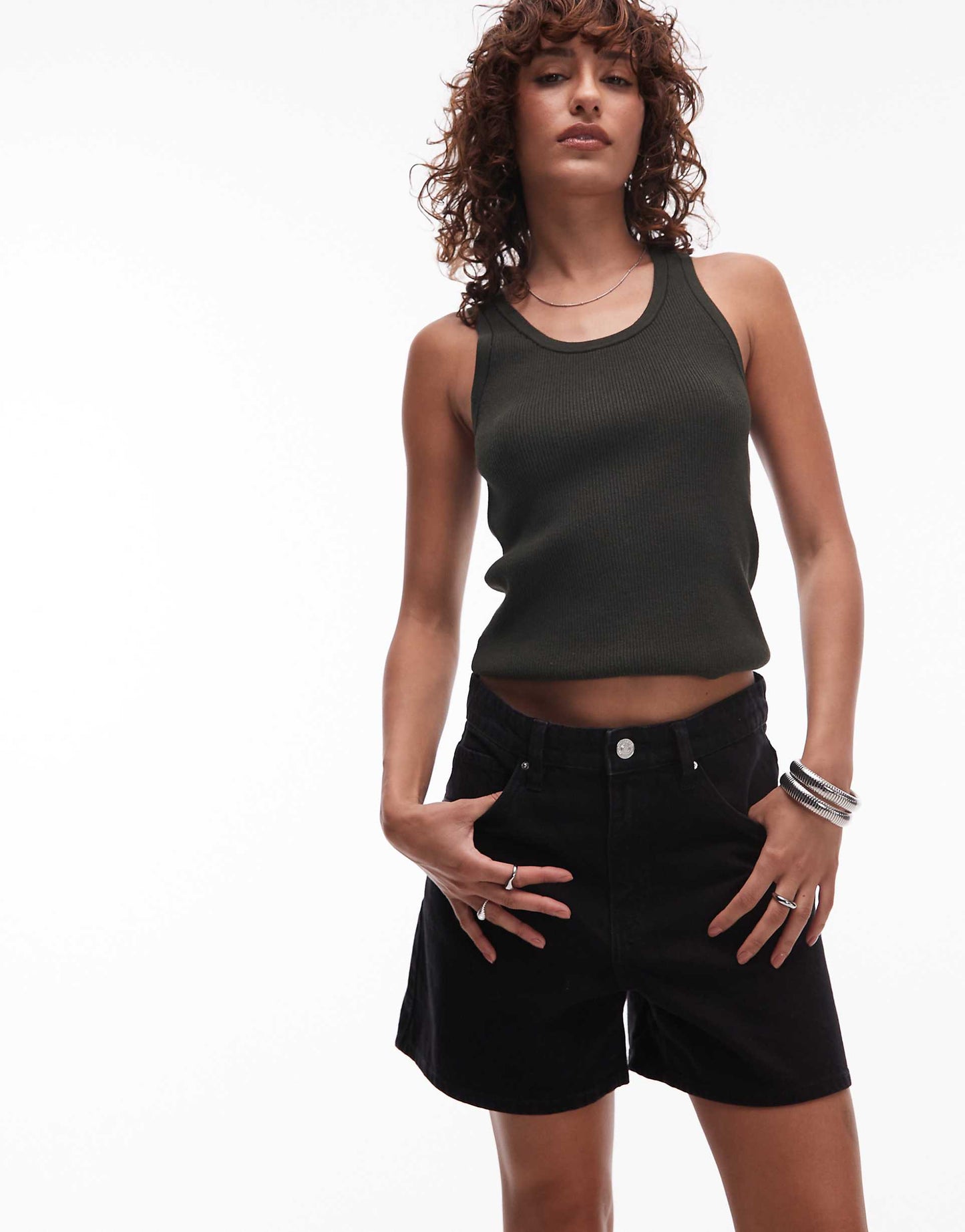 Straight High Waist Denim Short