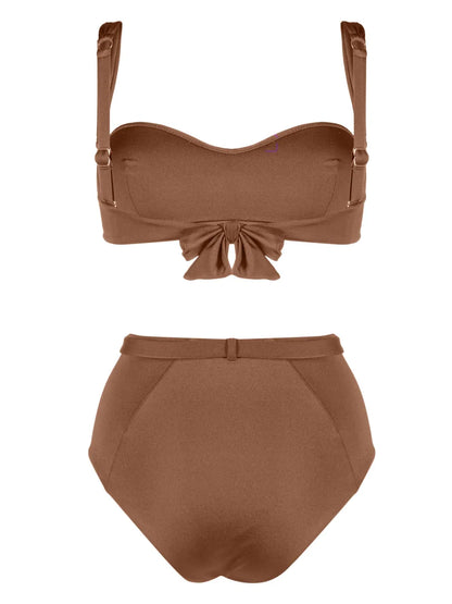 Seashell-Motif Bandeau Bikini Set