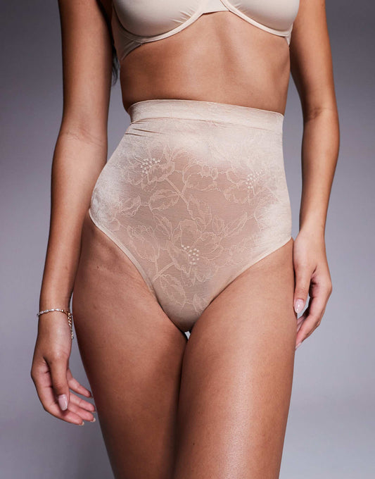 Lacy Invisibe Lace High Waist Shaping Thong