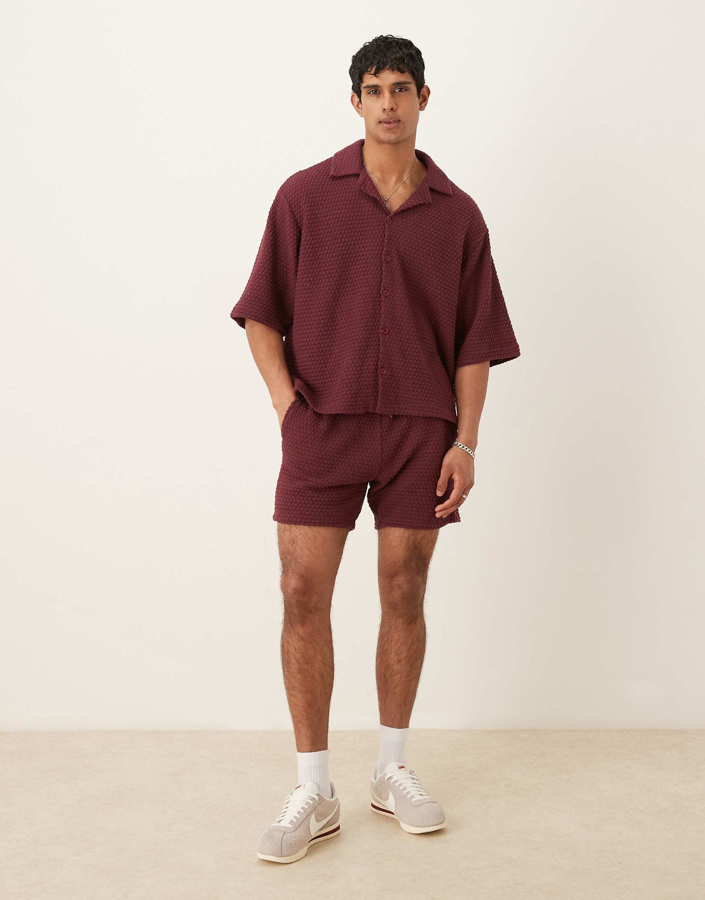 Oversized Half Sleeve Crochet Shirt