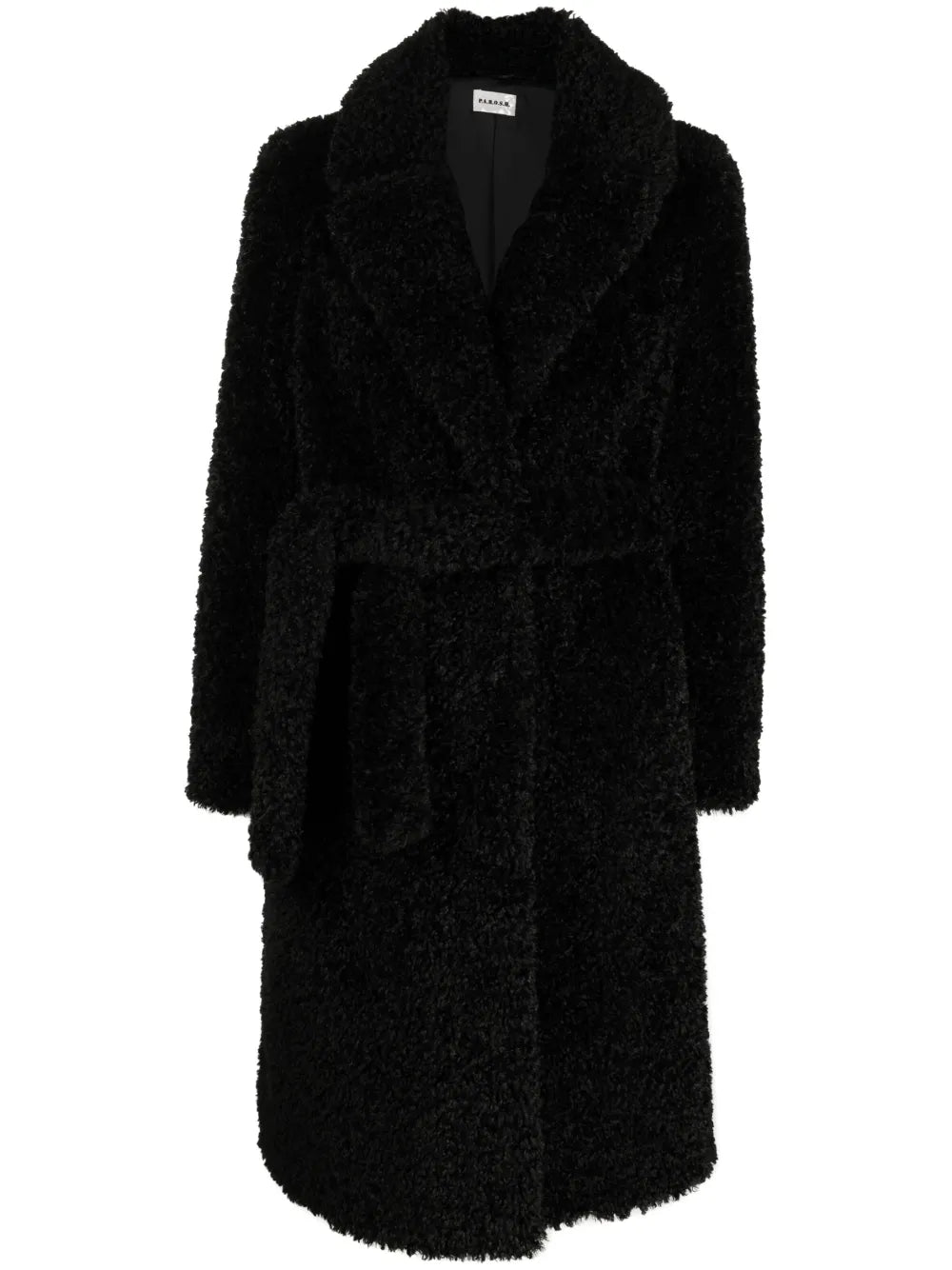Belted Faux-Shearling Coat
