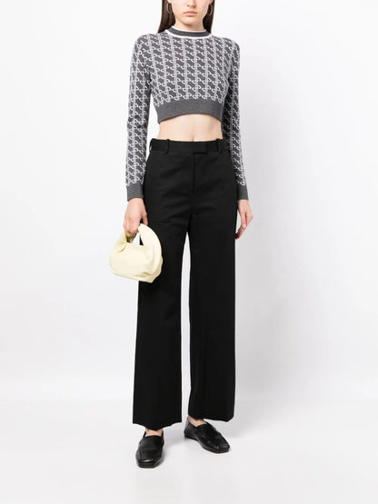Jacquard Merino Cropped Jumper