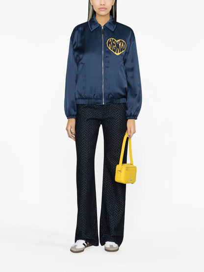 Heart-Patch Satin Jacket