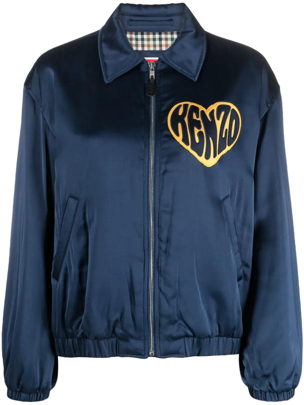 Heart-Patch Satin Jacket