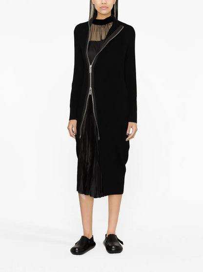 Layered Wool And Satin Dress