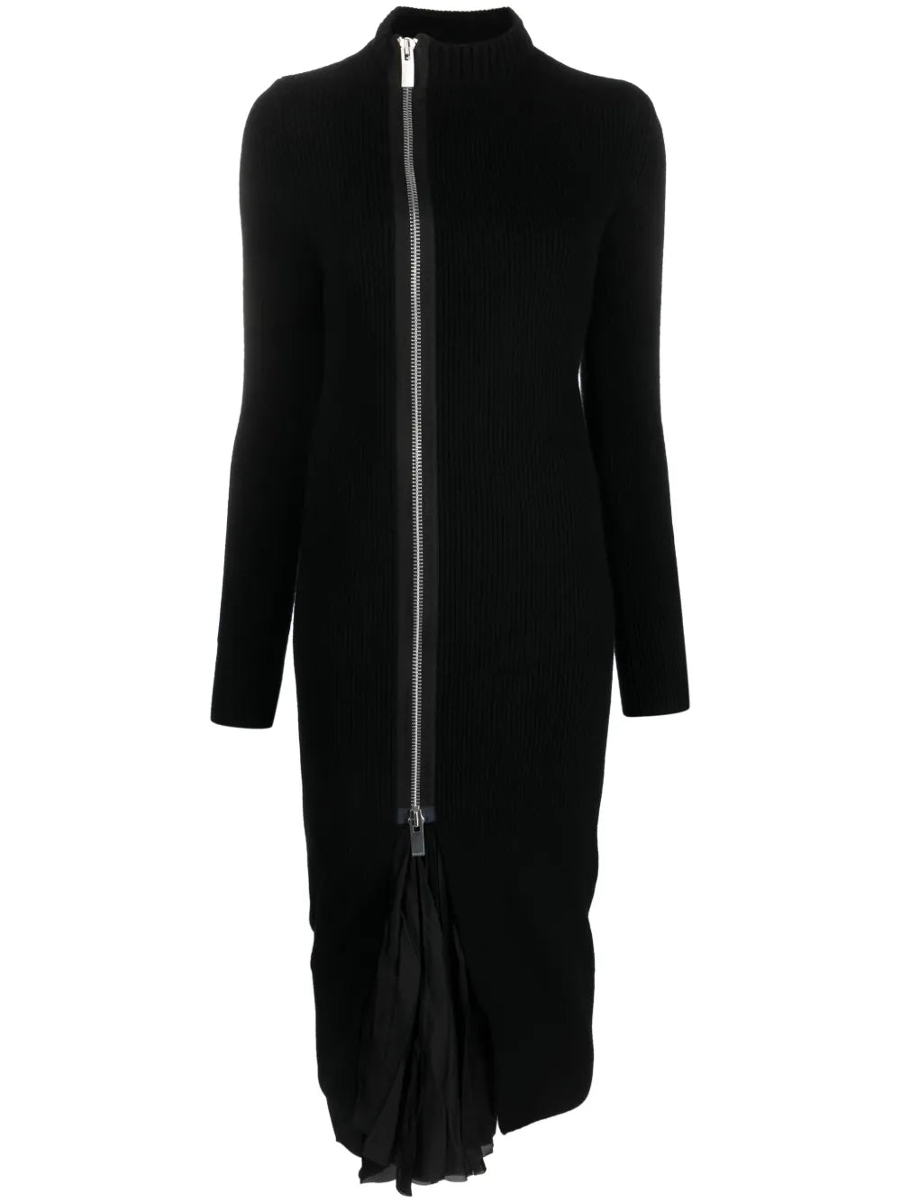 Layered Wool And Satin Dress