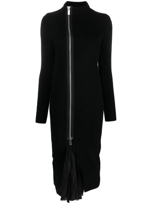 Layered Wool And Satin Dress