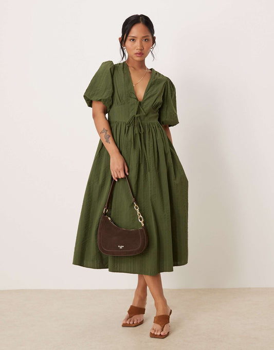 Petite Scarla Tie Detail Midi Dress