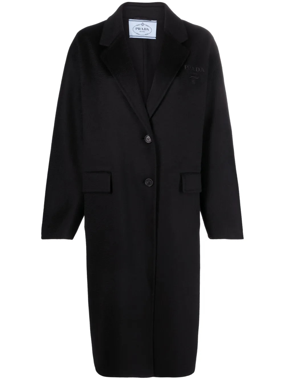 Logo-Embroidered Cashmere Coat