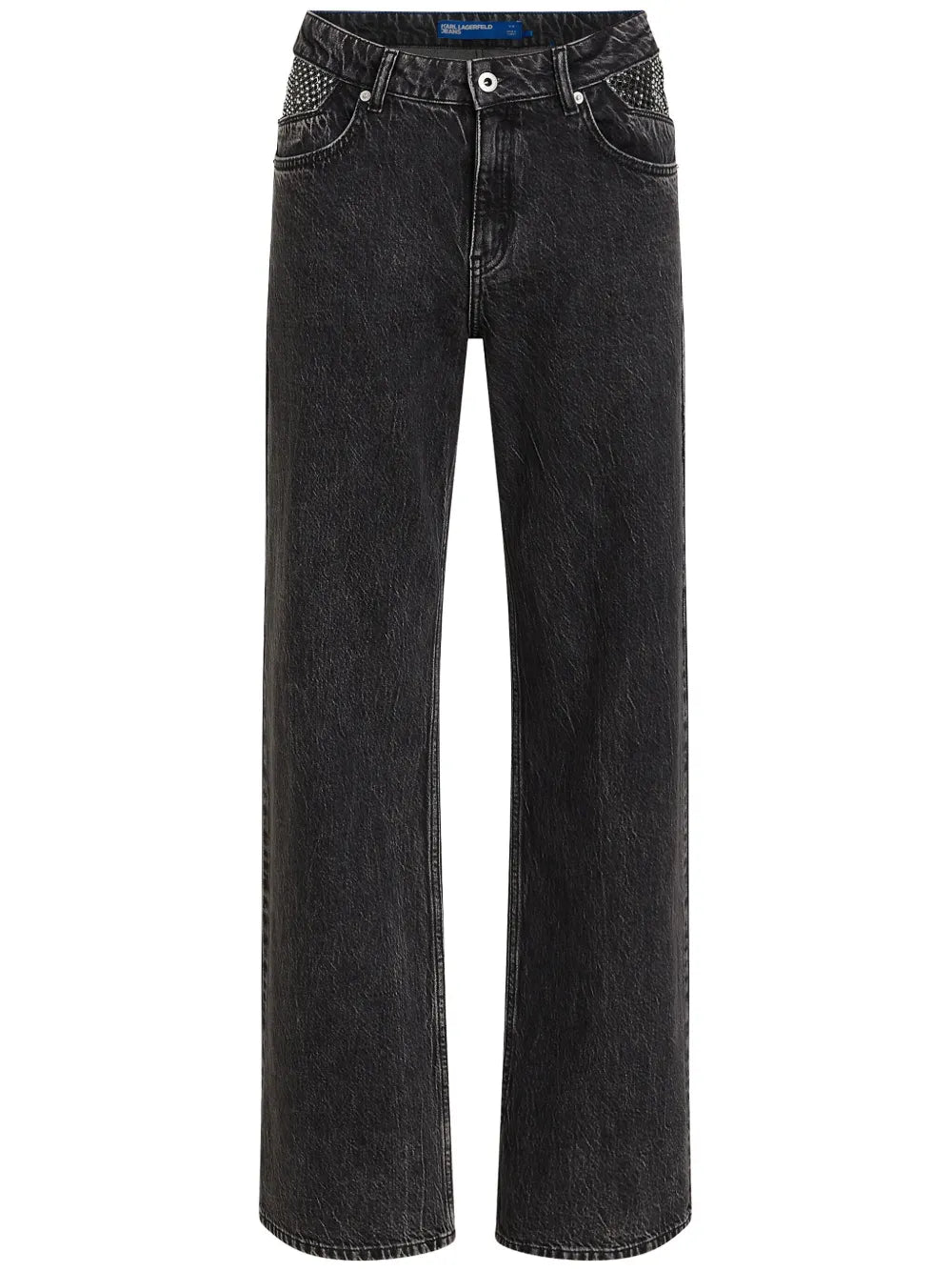 Chain-Panel Straight-Leg Jeans