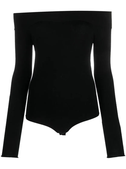 Logo-Plaque Off-Shoulder Bodysuit