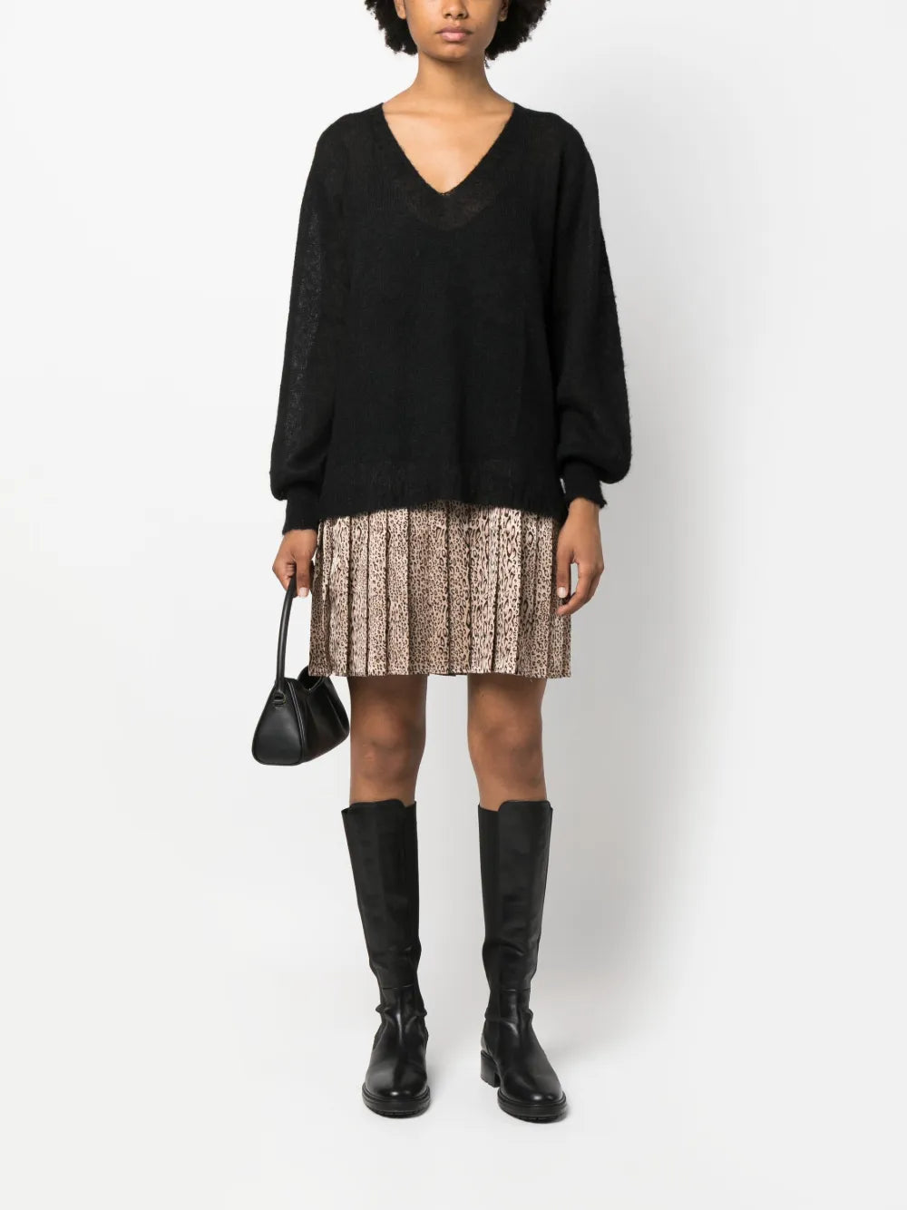 V-Neck Panelled Minidress