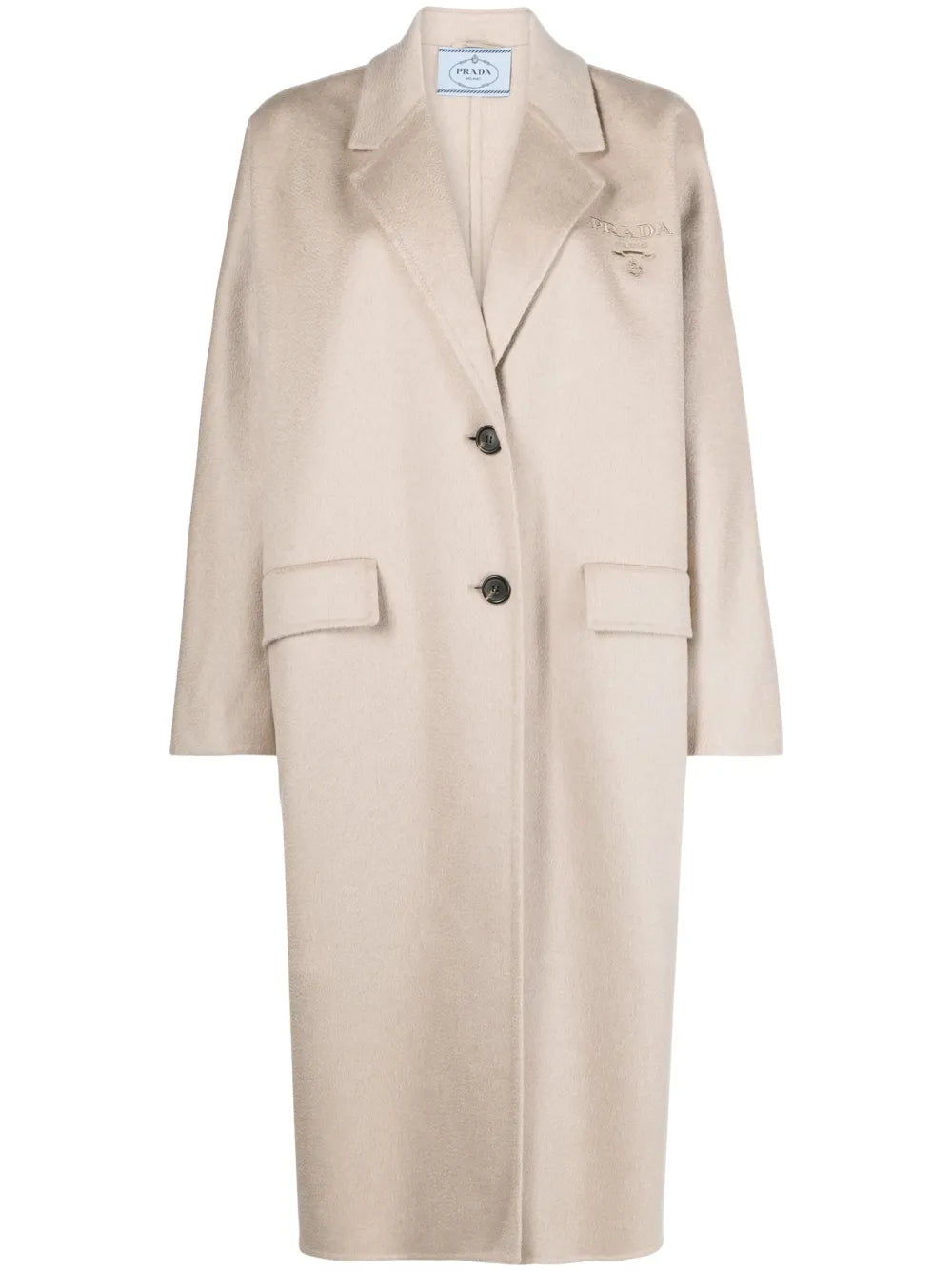 Logo-Embroidered Cashmere Coat