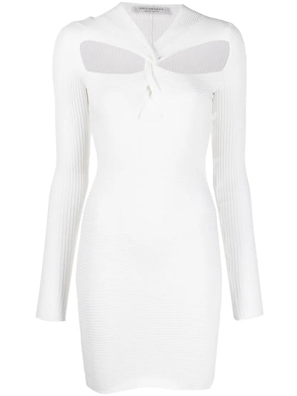 Cut-Out Detail Ribbed Mini Dress