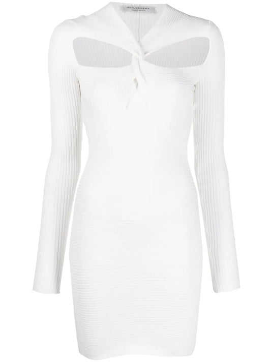 Cut-Out Detail Ribbed Mini Dress