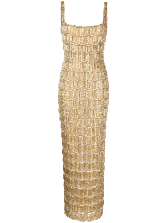 Sadie Fringed Gown Dress