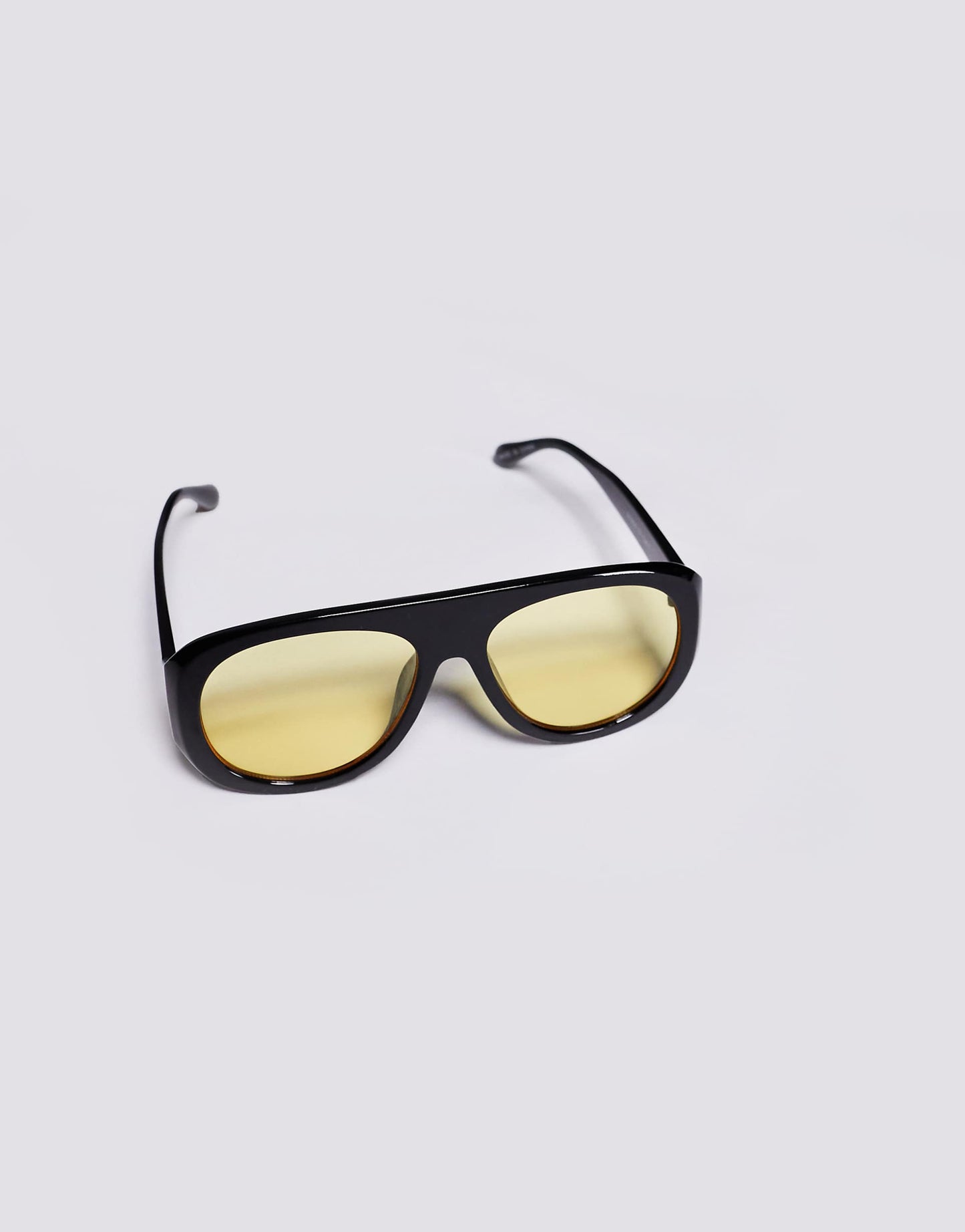 Chunky Yellow Lens Aviator Sunglasses