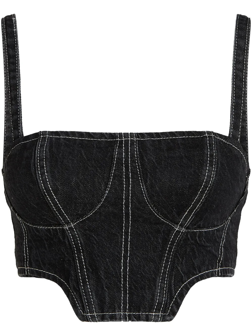 Cropped Denim Tank Top