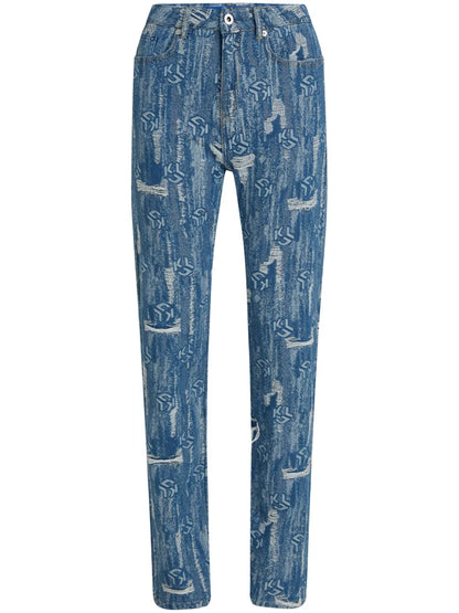 Logo-Print Straight-Leg Jeans