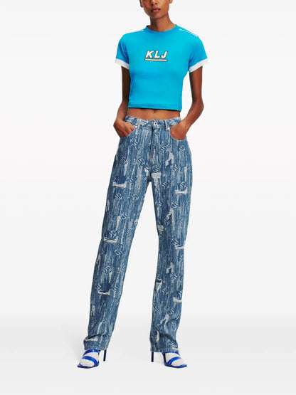 Logo-Print Straight-Leg Jeans