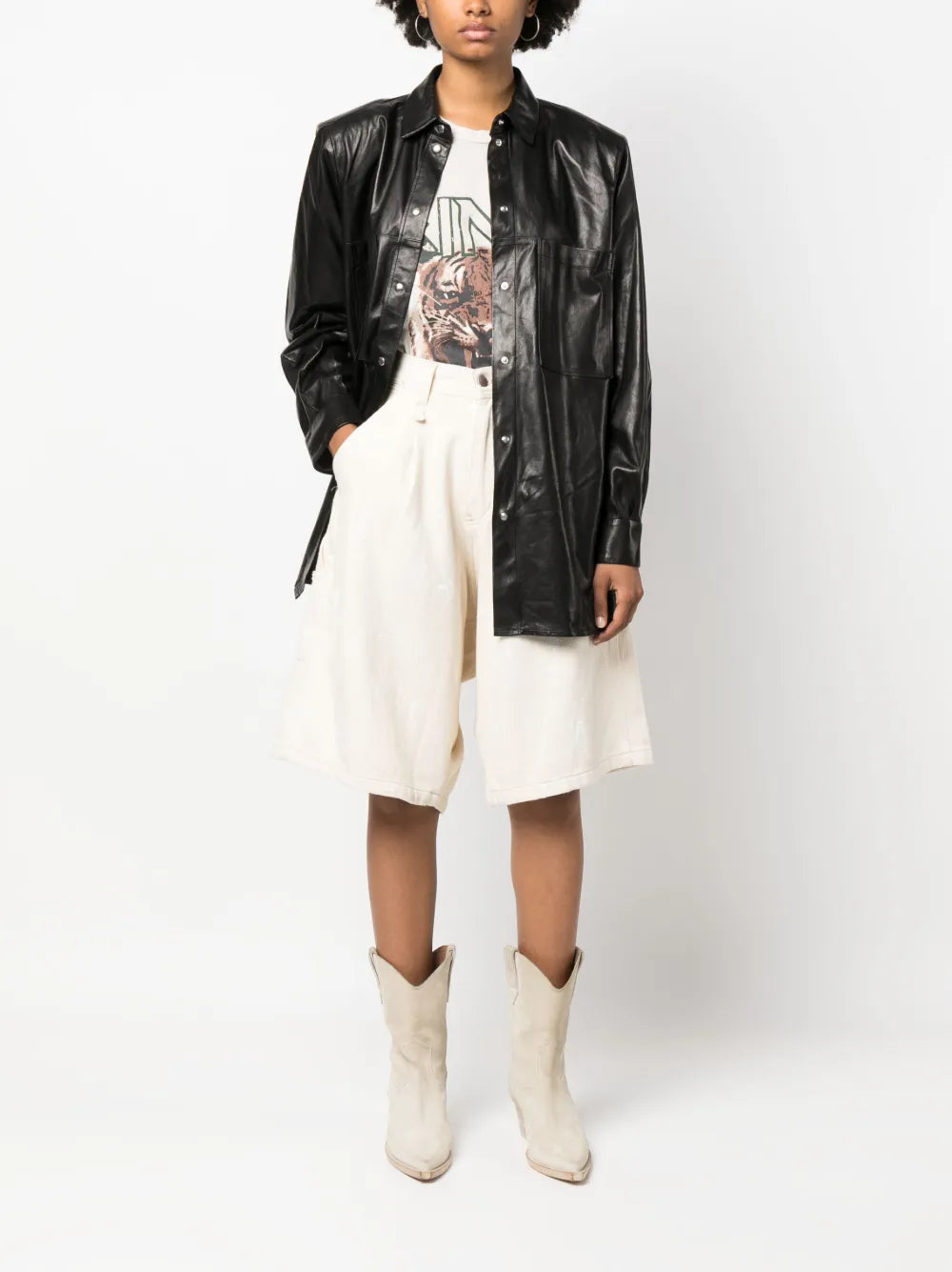 Alegre Long-Sleveed Leather Shirt