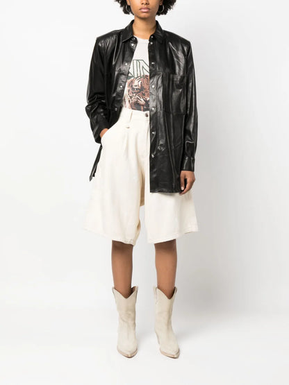 Alegre Long-Sleveed Leather Shirt