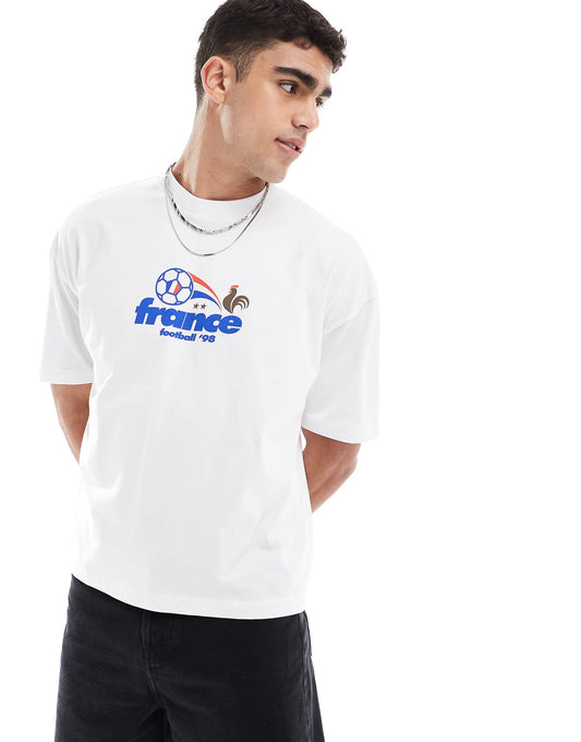 Boxy Oversized T-Shirt With France Sport Graphic