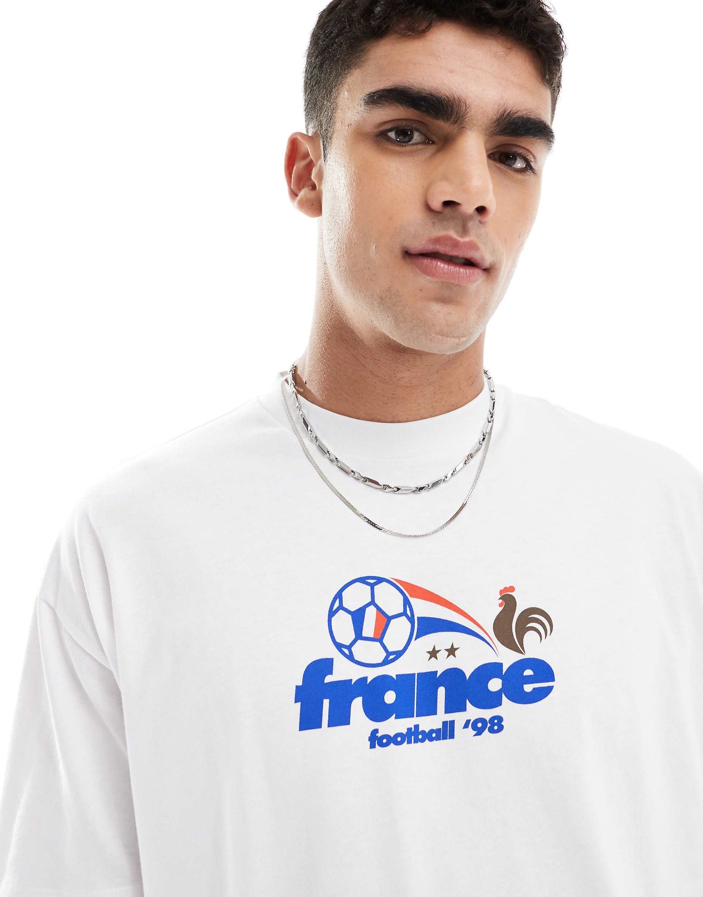 Boxy Oversized T-Shirt With France Sport Graphic