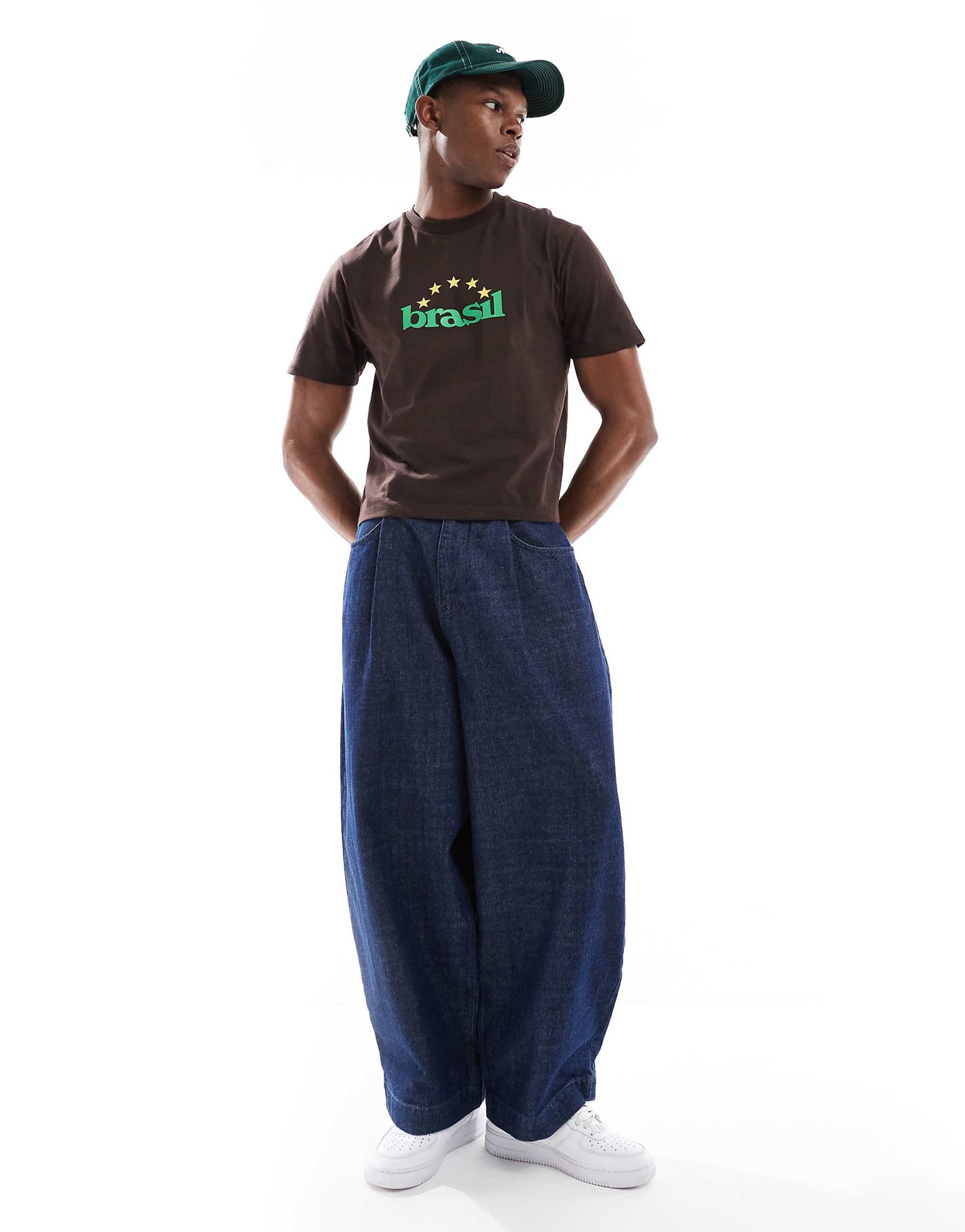 Cropped T-Shirt With Brasil Sports Graphic