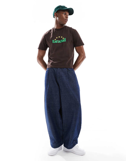 Cropped T-Shirt With Brasil Sports Graphic