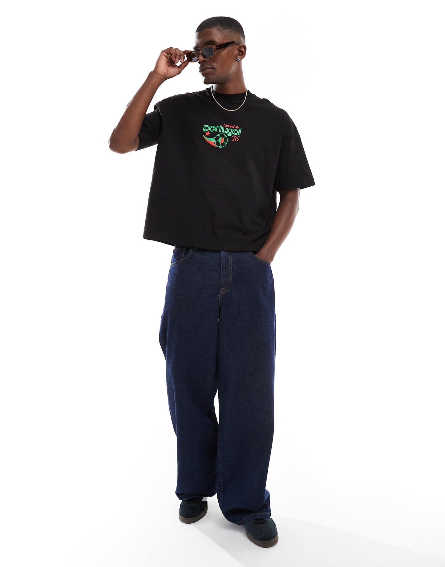 Boxy Oversized T-Shirt With Portugal Sports Graphic